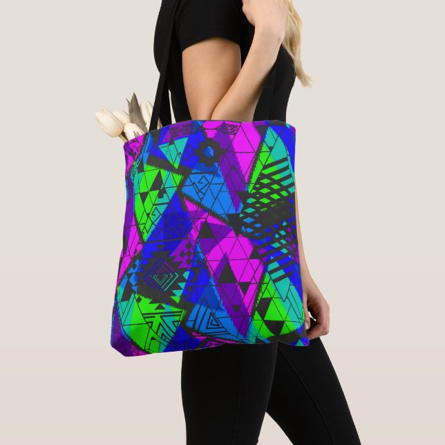 Neon abstract . tote bag (Close Up)