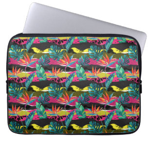 Neon Abstract Tropical Texture Pattern Laptop Sleeve