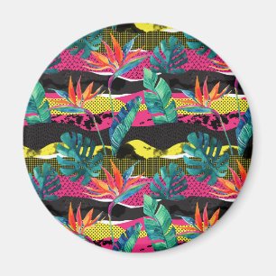 Neon Abstract Tropical Texture Pattern Magnet