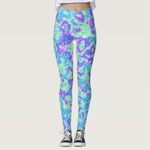 Neon Acid Trip Marble Leggings