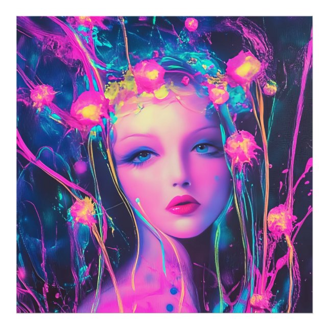 Neon Alien Goddess  Photo Print (Front)