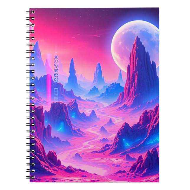 Neon Alien Planet Notebook | Sci-Fi Cosmic Journal (Front)