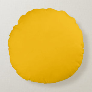 Neon Amber Solid Colour Classic Round Cushion