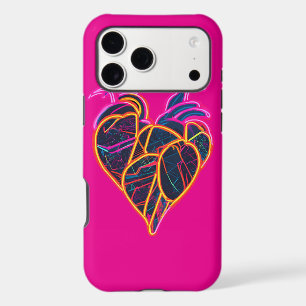 Neon Anatomical Heart Hoodie Artistic Botanical
