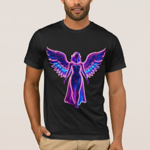 Neon Angel Wings Cyberpunk Aesthetic Men's T-Shirt