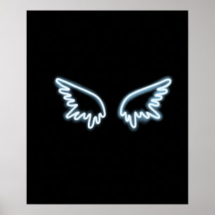 Neon angel wings  poster