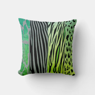 Neon Animal Printed Zebra Stripe Pillow