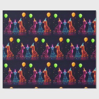Neon Animal Themed Wrap Wrapping Paper