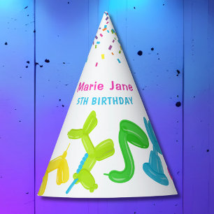 Neon Animals Balloons Party Hat