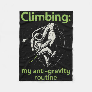Neon Anti-gravity Climbing Astronaut Space Fleece Blanket