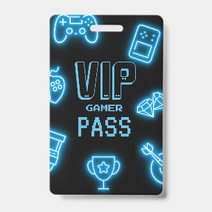 Neon Any year video games birthday  ID Badge