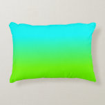 Neon Aqua and Neon Green Ombré  Shade Colour Fade Decorative Cushion<br><div class="desc">Neon Aqua and Neon Green Ombré  Shade Colour Fade</div>