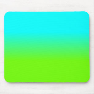 Neon Aqua and Neon Green Ombré  Shade Colour Fade Mouse Pad