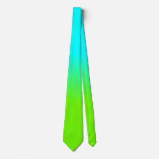 Neon Aqua and Neon Green Ombré  Shade Colour Fade Tie