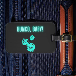Neon Aqua Bunco Baby  Luggage Tag