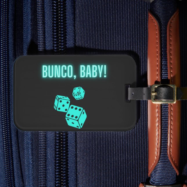 Neon Aqua Bunco Baby  Luggage Tag (Front Insitu 4)