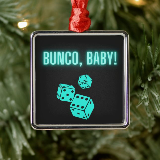 Neon Aqua Bunco Baby  Metal Ornament (Tree)