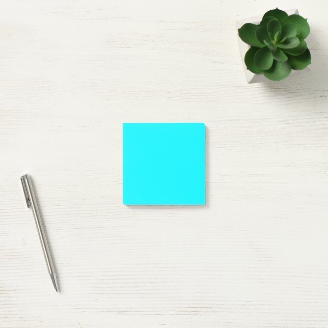 Neon Aqua Solid Colour Minimalist  Post-it Notes (Office)