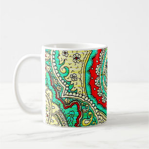 Neon arabesque ornament: 80s style. coffee mug