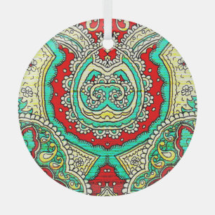 Neon arabesque ornament: 80s style. glass tree decoration