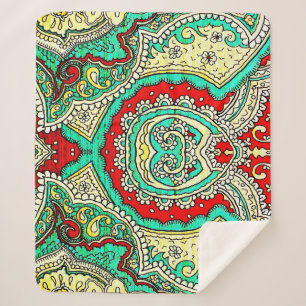 Neon arabesque ornament: 80s style. sherpa blanket