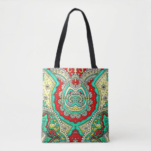 Neon arabesque ornament: 80s style. tote bag