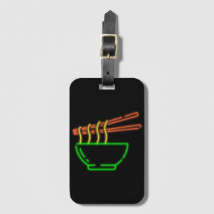 Neon Asian Noodle Bowl  Luggage Tag