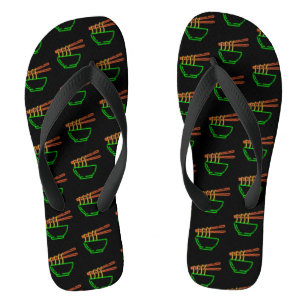 Neon Asian Noodle Bowl Pattern  Thongs