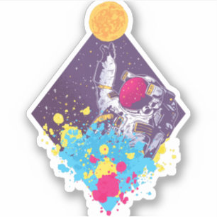 Neon Astronaut Graphics Cool Teen Trendy Purple