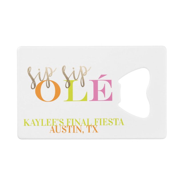 Neon Bachelorette Favour Final Fiesta Sip Sip Ole (Front (Horizontal))