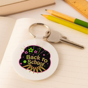 Neon Back To School Key Ring