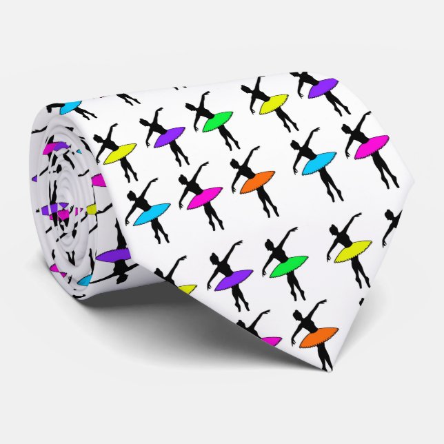 Neon Ballerinas Ballet Dance Teacher Dancer Tie (Rolled)