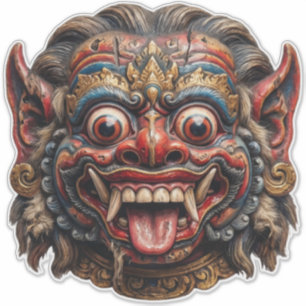 Neon Barong Guardian Sticker - Balinese Protection