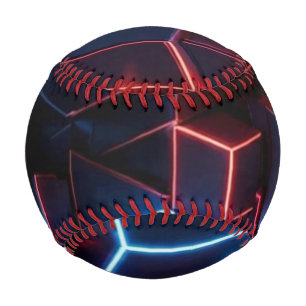 Neon Baseball - Midnight Navy Crimson 3D Cube