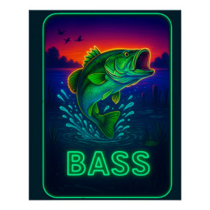 Neon Bass Poster