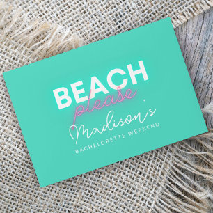 Neon Beach Please Colourful Minimalist Bachelorett Envelope
