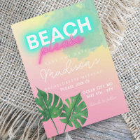 Neon Beach Please Save Date Bachelorette Party