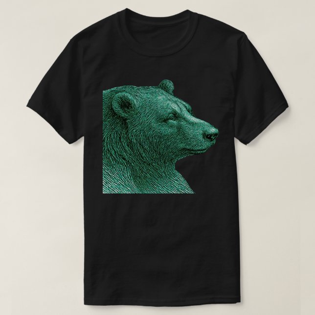 Neon Bear Line Art | Modern Wildlife Illustration T-Shirt (Design Front)