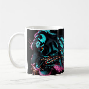 NEON BEAST IN THE DARK TIGER DESIGN COFFEE MUG
