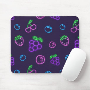Neon Berry Pattern Mouse Pad