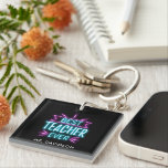 Neon | Best Teacher Ever Monogram Thank You Key Ring<br><div class="desc">You're my hero, teacher. Perfect present for your favourite grade school teacher for Christmas, Back to School, Year End or Teacher Appreciation Day. Personalise with your own definition to create a unique, fun and thoughtful gift. Tell your child's teacher how much he or she has meant to both you and...</div>