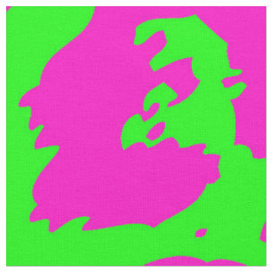 Neon Big Cat Print Fabric