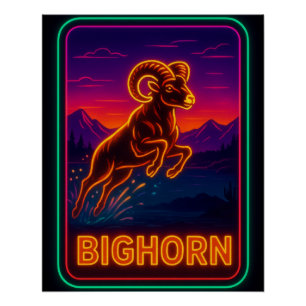 Neon Bighorn Poster