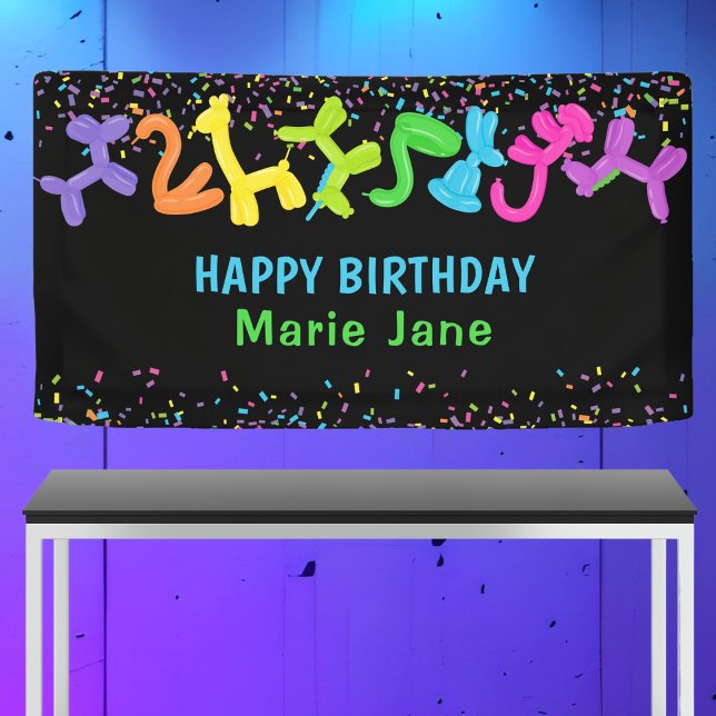 NEON BIRTHDAY ANIMALS BALLOONS BANNER (Creator Uploaded)