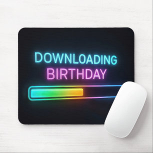 Neon Birthday Computer Loading Bar Mouse Pad