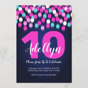 Neon birthday invitation Glow in the dark invite