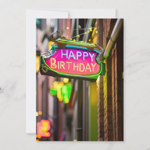 Neon Birthday Sign Birthday Party Invitation