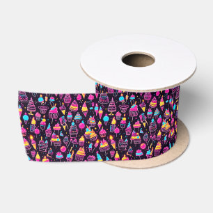 Neon Birthday Sweets Satin Ribbon