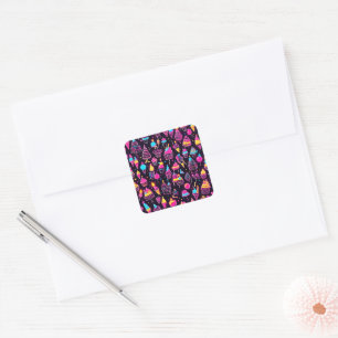 Neon Birthday Sweets Square Sticker