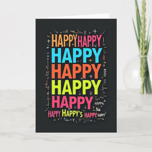 Neon Birthday Words Card